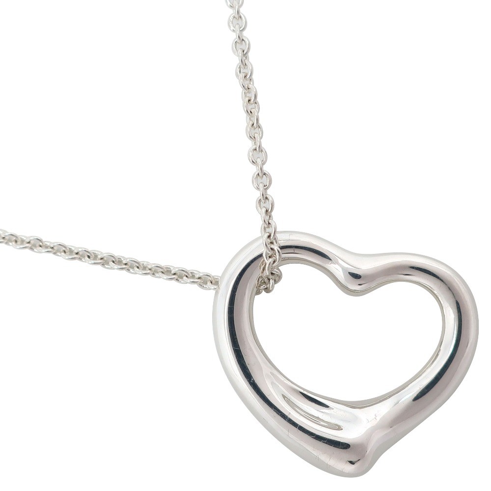 TIFFANY&Co. Open heart Necklace Elsa Peretti Silver925 heart 6.8g Women