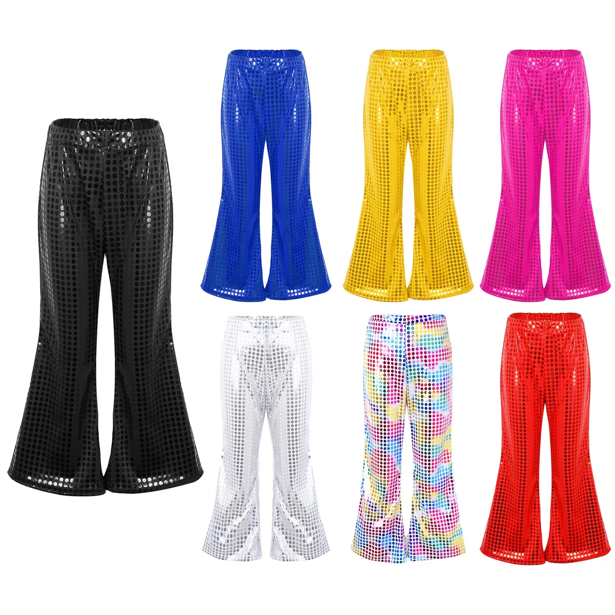 Niños Niñas Pantalones de Sudadera Elegante Campana Parte Inferior Fiesta Pantalones Performance Pantalones Jazz