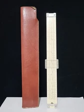 Vtg Pickett 902-T Slide Rule Simplex Trig w/Brown Leather Case Made in USA 