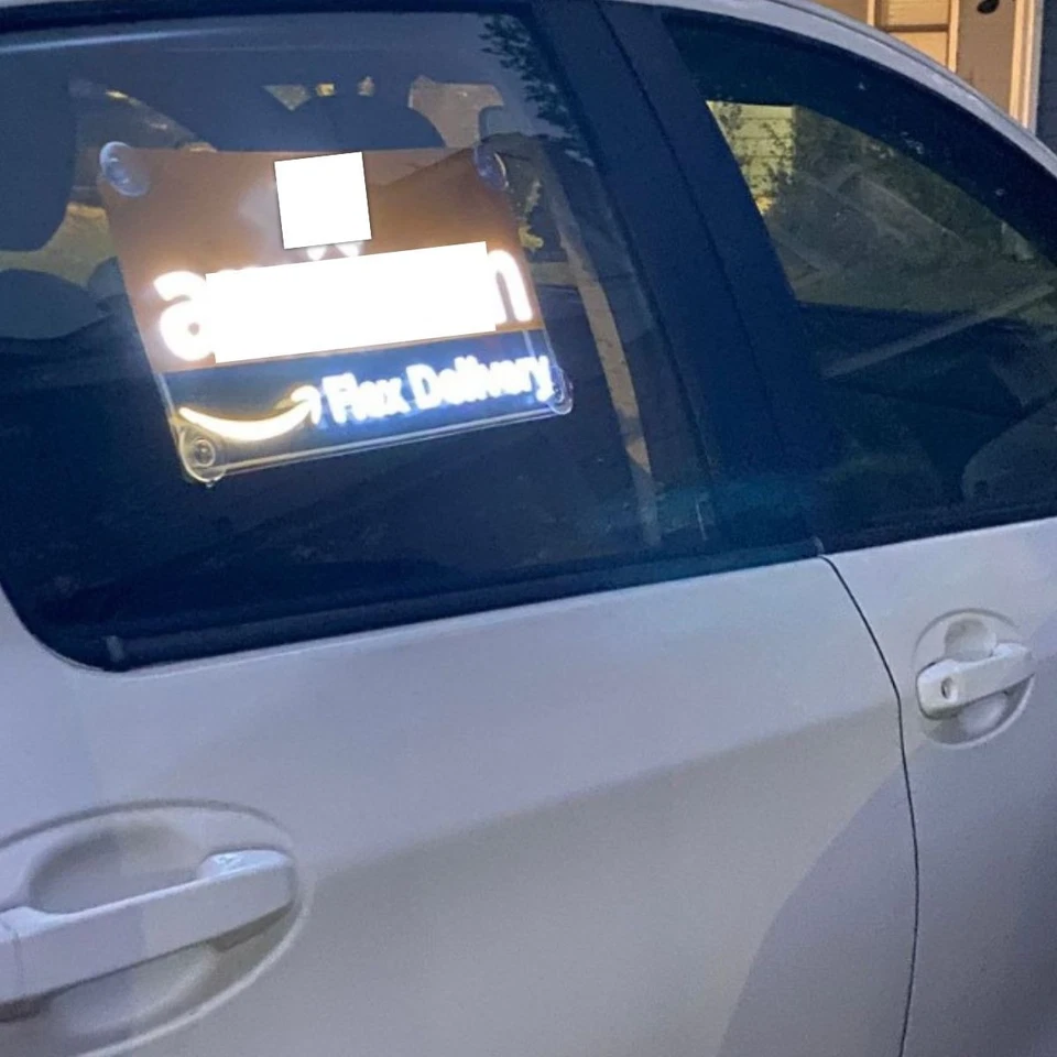 LED Delivery Driver Car Sign Light – USB Powered Acrylic Safety Sticker – 14x7 - Image 4 of 4