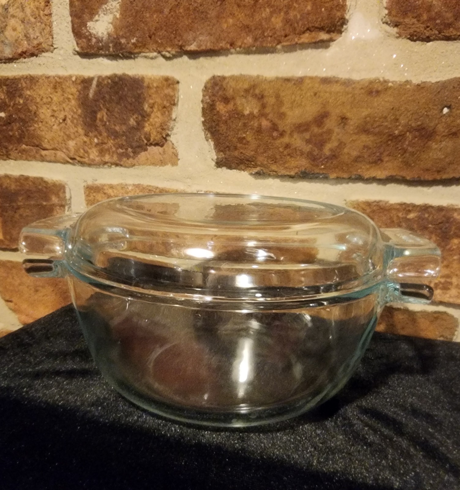 Vintage Pyrex Clear Glass Mixing Bowl With Lid 2 Qt  