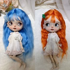 Blythe Doll Wigs 1/6 BJD Doll Hair Long Wavy Wig Soft Mohair Bangs DIY Handmade