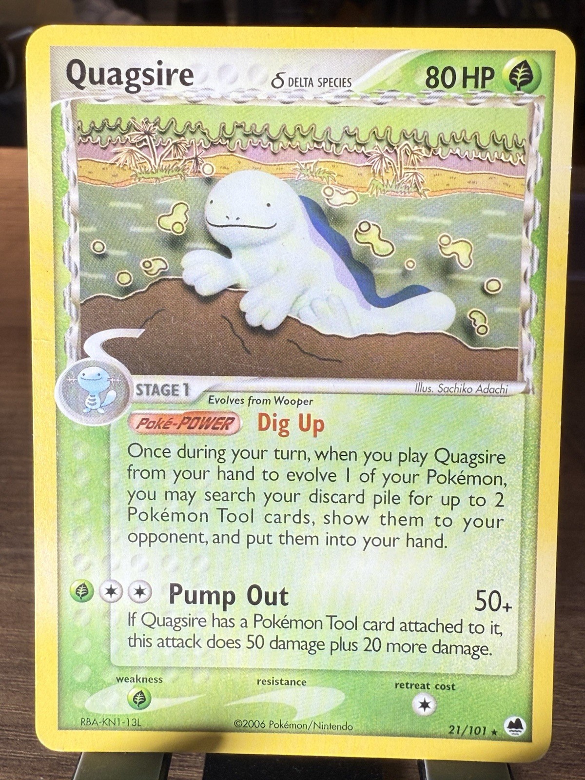 Pokémon Quagsire (Delta Species) 21/101 Dragon Frontiers Rare English - LP