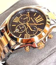 Michael Kors MK5976 Bradshaw Chronograph Blue Dial Watch BNWT Gift Box $275