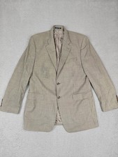 Vintage Lauren Ralph Lauren Blazer Mens 42L Beige Check Wool Sport Coat Jacket