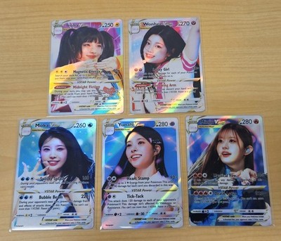 Illit Iroha Wonhee Moka Yunah Minju Custom Pokemon Card Kpop Photocards