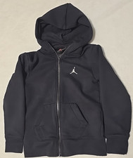 Nike Air Jordan Boys Small 8-10Yrs Black Full Zip Hooded Jacket Youth Size