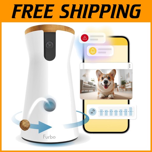 Indoor Dog Camera - Smart Speaker, Rotating Treat Dispenser - Picture 1 of 11