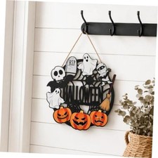 Halloween Wooden Door Hanger Sign, Spider Web Cutout Halloween-halloween