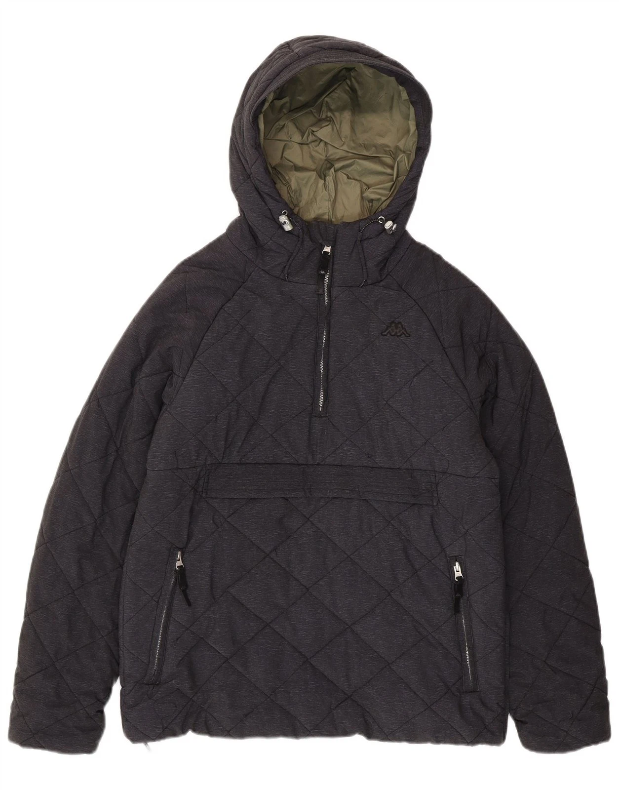 Kappa Mens Hooded Padded Anorak Jacket UK 38 Medium Grey Polyester CO25