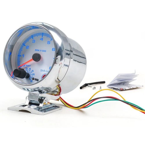 Clear Display Car Tachometer Gauge Meter in Chrome Finish for Easy Viewing - Picture 4 of 12