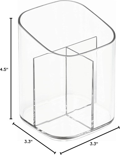 iDesign Clarity Plastic Divided Vanity, Multi-Level Cosmetic Cup, Cup - Picture 8 of 8