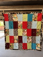 Patchwork Baby Crib Safari Quilt Jungle Animals