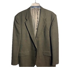 Land's End Men's Sport Coat Blazer Brown Sz 44 Regular 100 Wool Light Tan