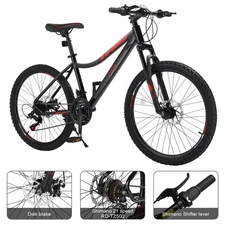 24 inch High Carbon Steel 21 Speed Mountain Bike,Men Bikes MTB School Student