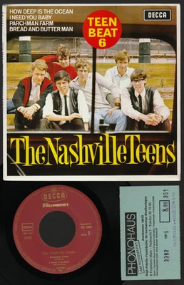 ♫ EP 1966 Nashville Teens TEEN BEAT 6 + Kaufquittung Phonohaus Frankfurt EX NM ♫ - Bild 1 von 2
