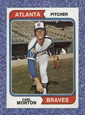 1974 Topps Baseball # 244 Carl Morton - Atlanta Braves  - Free Shipping
