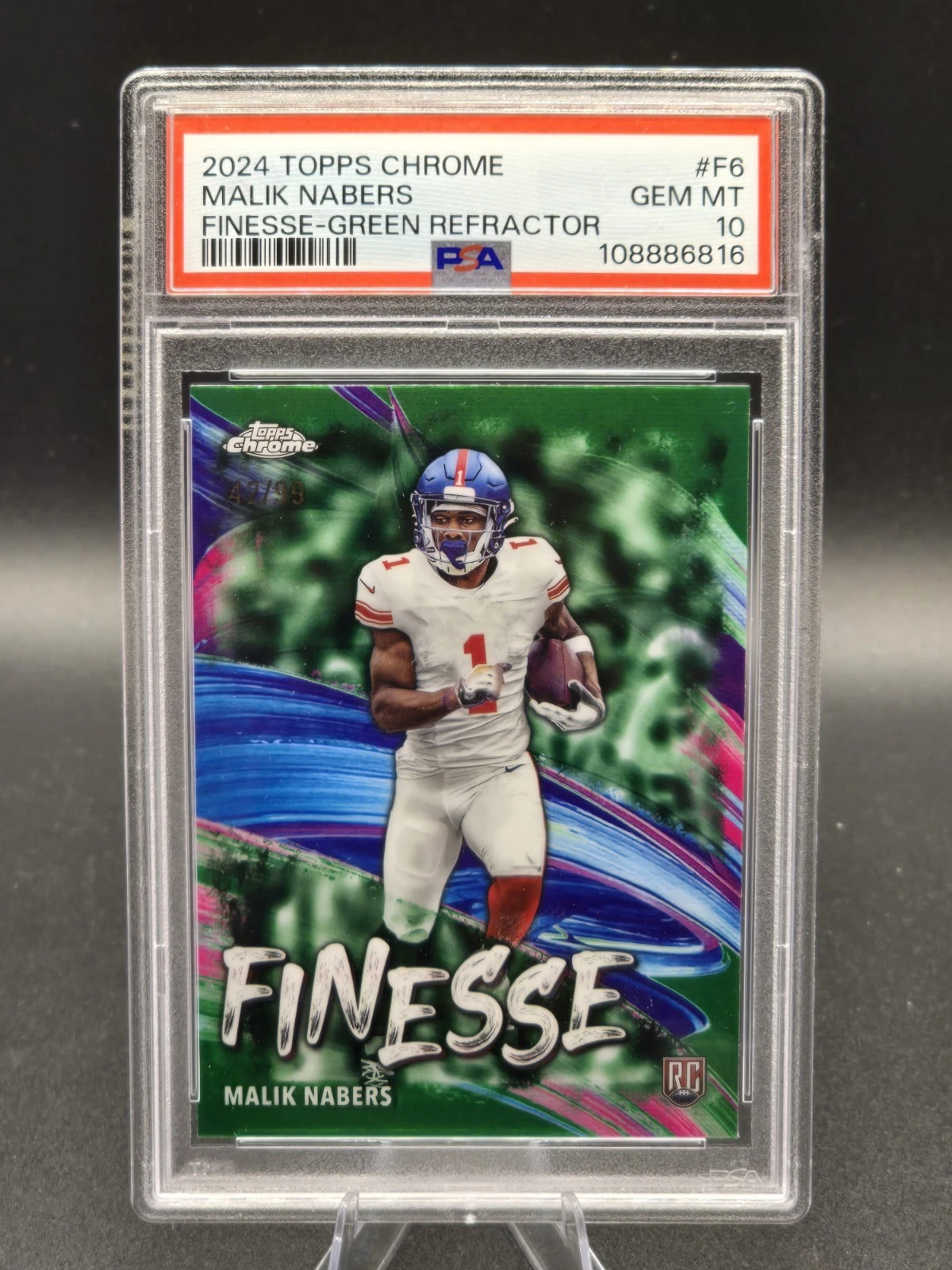 Malik Nabers Topps Chrome Finesse #F6 Green Refractor