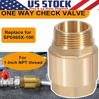 Brass One Way Check Valve 1'' Female and Male Thread, Backflow Prevention 1PCS