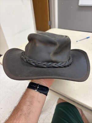 Genuine Barmah 1060 Foldaway Bronco Hat-Brown, handy hat for summer .Size Large.