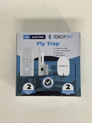 4 pk Dropsky Indoor Flying Insect Trap Plug in Bug Light 4 Traps  4 Cards