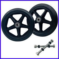 6 Inch Replacement Wheels 2-Pack - Universal PU for Wheelchair, Walker  Roll...