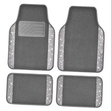 Bling Diamond Car Mats Shining Carpet Crystal Rhinestones Sparkly Glitter Gray