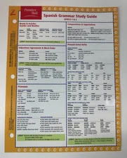 Spanish Grammar Study Guide: Level 1 and 2 — 2000 (GC, Softcover Study Sheet)