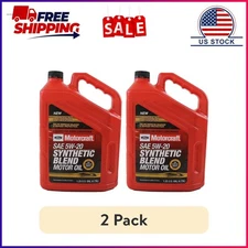 (2 pack) Motorcraft Synthetic Blend Motor Oil 5W-20, 5-Quart Jug