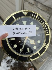 Luxury Homage Wall Clock - Styled After Submariner - Black And Gold