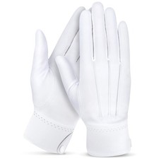 White Formal Parade Gloves Cotton Snap Cuff Regular Size Formal White Cotton