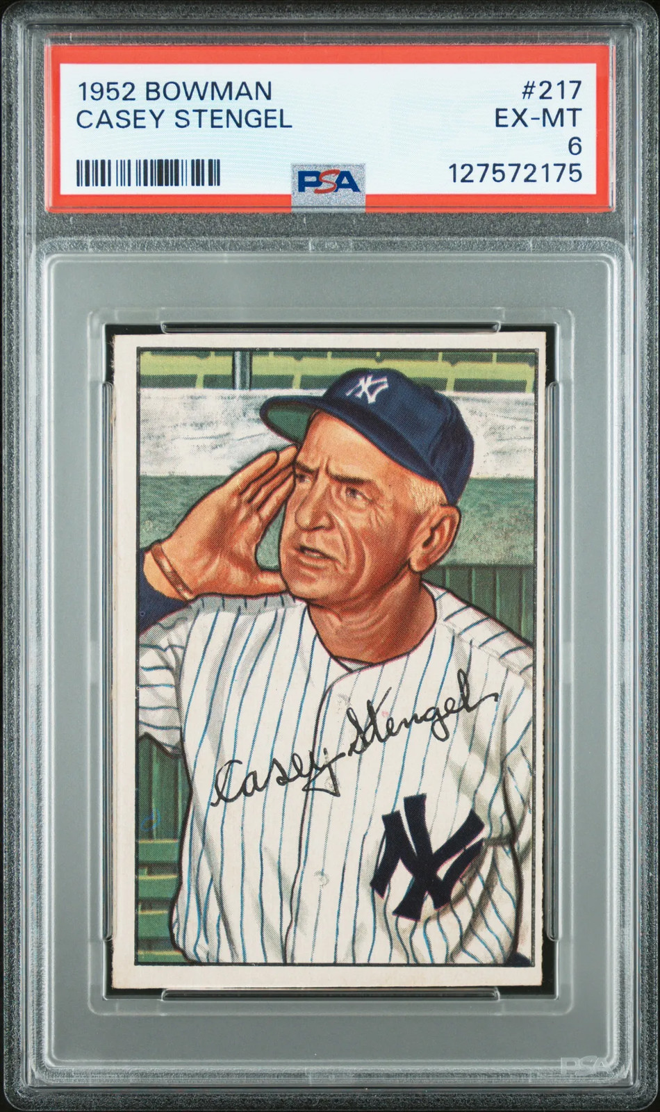 1952 Bowman #217 Casey Stengel PSA 6 Excellent-Mint!!