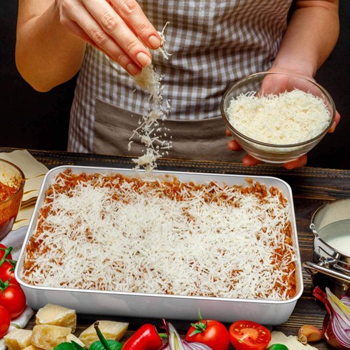 TeamFar Lasagna Pan, 12⅖’’ x 9¾’’ x 2’’, Stainless Steel Rectangular Cake Bro... - Picture 4 of 7