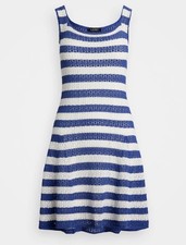 Lauren Ralph Lauren Pointelle Knit Crochet Striped Dress Sz XS $295 New NWT