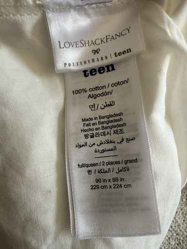 Love Shack Fancy LoveShackFancy Scallop Duvet Cover White · Full/Queen - Picture 2 of 3