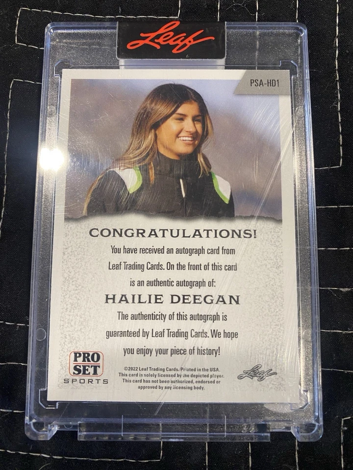 2022 Leaf Pro Set Sports Base Red Hailie Deegan #PSA-HD1 Auto - Image 2 of 2