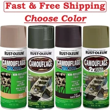 Rust-Oleum Camouflage 2X Ultra Cover Spray Paint 12 oz, Choose Color & Pk Size.