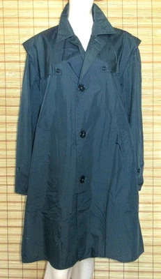 BLAUER REGENMANTEL - RAINCOAT - NYLON - VINTAGE - LILION - GR. 48 - Bild 1 von 4