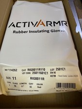 Ansell ACTIVARMR Rubber Insulating Gloves Size 11 RED Class 00 RIG0011R 114262