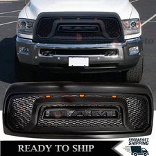 Upgrade Front Grille For 2013-2018 2014 Dodge Ram 2500 3500 Grill w/LED & Letter