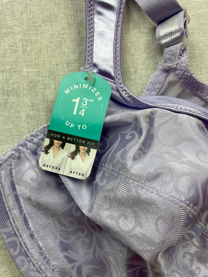 Sujetador Bali Minimizer Satén Calzado Aros Satinado Sin Acolchado Completo DF3562 38C NUEVO CON ETIQUETAS Foto 3 de 4