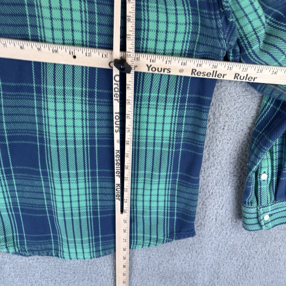 外已知毯子衬衫男式小号绿色蓝色格子棉法兰绒户外 — 第 4/4 张图片