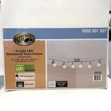 Hampton Bay 6-Light 4 ft. Chrome Integrated LED Track Lighting Kit 29206-HBU NIB