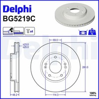 2X Bremsscheibe Delphi BG5219C FüR Hyundai Kona SX2 Elantra 7 CN7 Gdi GPL Hybrid
