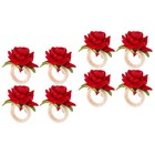 Set of 2 Rose Napkin Rings Mother Valentine's Day Simulated Flower Holder