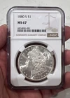 1880-S Morgan Silver Dollar NGC MS67 – Superb Gem Mint State $1
