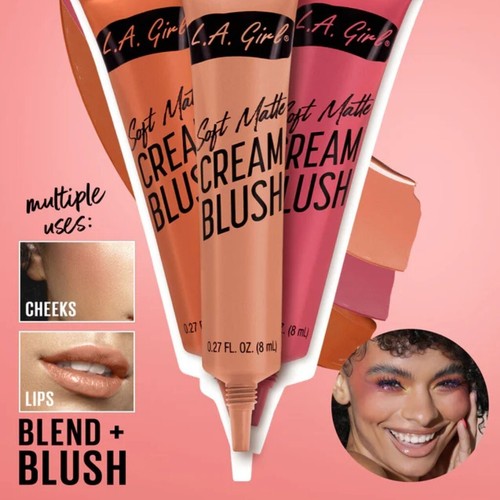 LA Girl Soft Matte Cream Blush For Cheeks And Lips - Jojoba Seed Oil & Vitamin E - Picture 3 of 12
