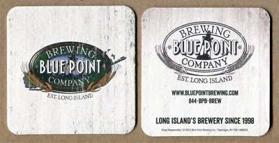 BLUE POINT BREWING CO. EST. LONG ISLAND USA 2015 MAT BEER COASTER SOUS-BOCK
