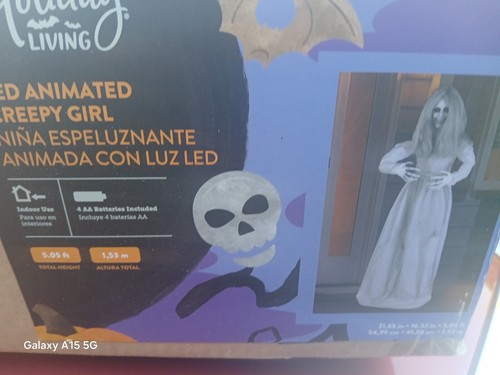 Animiertes LED GRUSELIGES MÄDCHEN Halloween SPAUNTED HOUSE KNALLKOPF - Bild 3 von 3