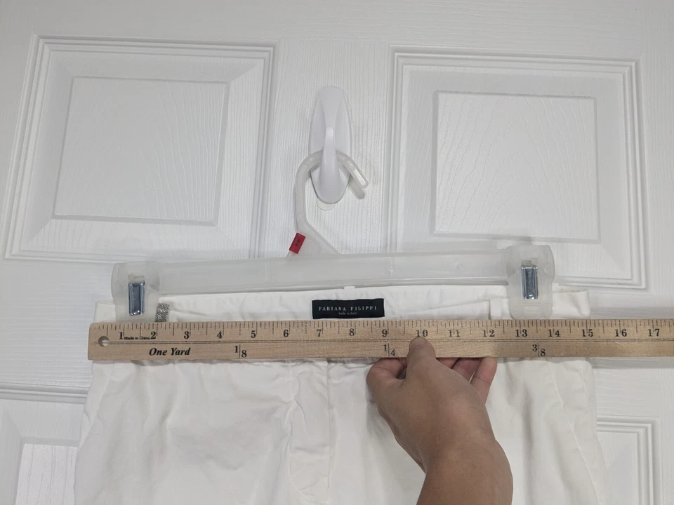 Pantalones para mujer Fabiana Filippi pequeños blancos informales Foto 3 de 4